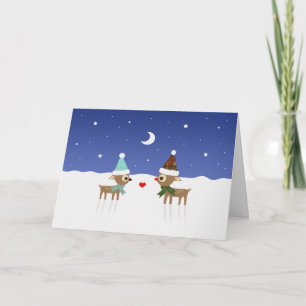 Reindeer Friends Christmas Card Feiertagskarte