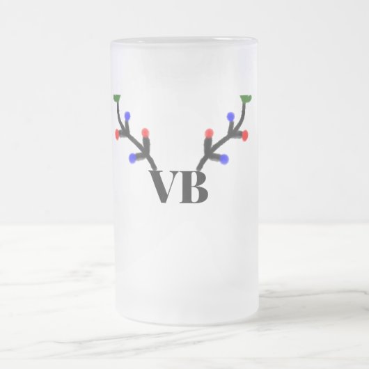 Reindeer frohe Weihnachten hinzufügen Namen Text T Mattglas Bierglas (Mittel)