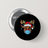 Reindeer Frohe Weihnachts-Spaß Xmas Button (Vorne & Hinten)