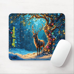 Reindeer Frohe Weihnachtsbeleuchtung Mousepad