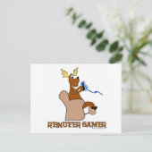 Reindeer Gamer Postkarte (Stehend Vorderseite)