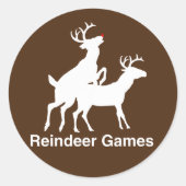 Reindeer Games Runder Aufkleber (Vorderseite)
