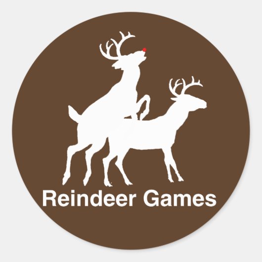 Reindeer Games Runder Aufkleber (Vorderseite)