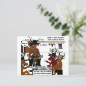 Reindeer Games Weihnachtsgeschenke & T-Shirts Feiertagspostkarte (Stehend Vorderseite)