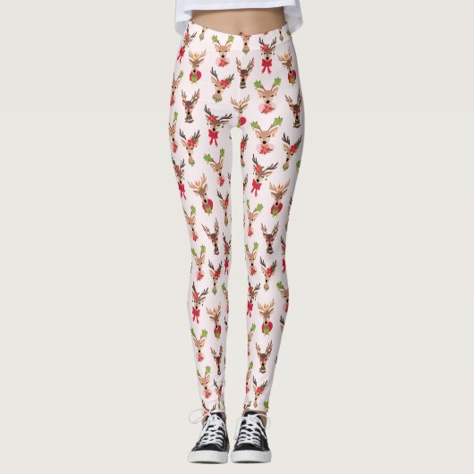 Reindeer Glam Christmas Leggings (Vorderseite)