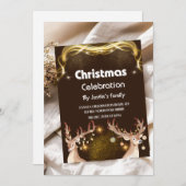 Reindeer Gold Theme Weihnachtswagen der Party Einl Save The Date (Vorne/Hinten)
