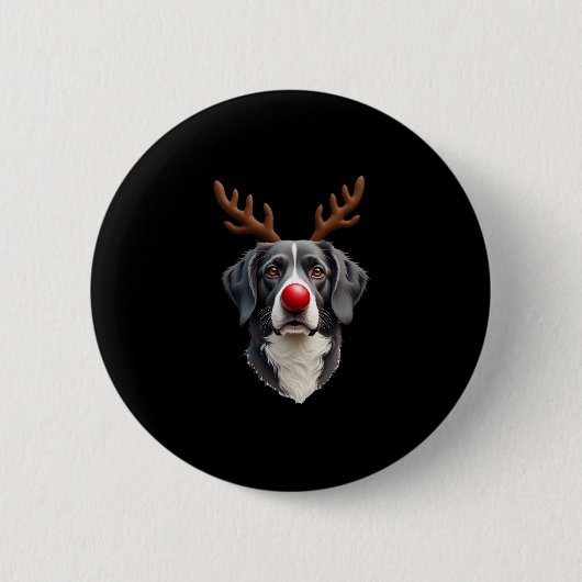 Reindeer Great Dane Christmas Great Dane Dog Mom D Button (Vorderseite)