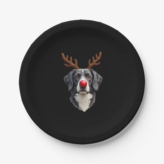 Reindeer Great Dane Christmas Great Dane Dog Mom D Pappteller (Vorderseite)