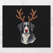 Reindeer Great Dane Christmas Great Dane Dog Mom D Schaumweinetikett (Einzelnes Label)