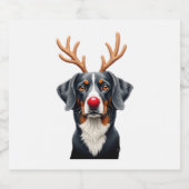 Reindeer Great Dane Christmas Great Dane Dog Mom D Schaumweinetikett (Einzelnes Label)