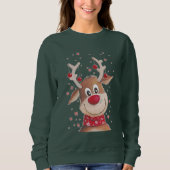 REINDEER HEAD CHRISTMAS SWEATER SWEATSHIRT (Vorderseite)