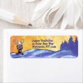 Reindeer Head Rücksendeadressen-Aufkleber (Insitu)