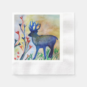 Reindeer Heart White Cocktail Papier Napkins Serviette
