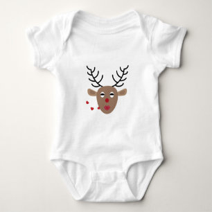 Reindeer Hearts Kisses Festivals Niedlich Baby Strampler