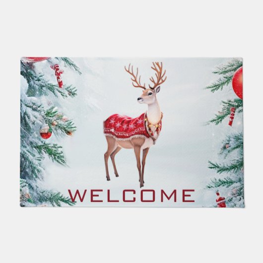 Reindeer Holiday Doormat Fußmatte (Vorderseite)