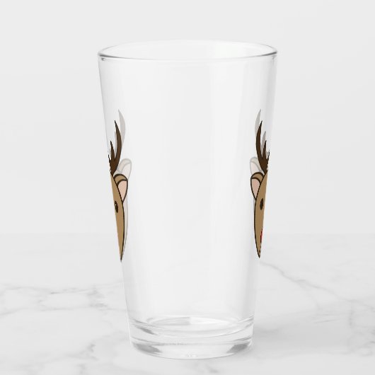 Reindeer Holiday Glass Tumbler (Rechts)