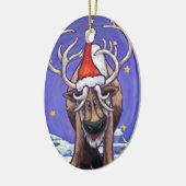 Reindeer Holiday Keramik Ornament (Links)