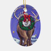 Reindeer Holiday Keramik Ornament (Hinten)