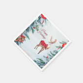 Reindeer Holiday Paper Napkin Serviette (Ecke)