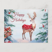 Reindeer Holiday Postkarte (Vorderseite)