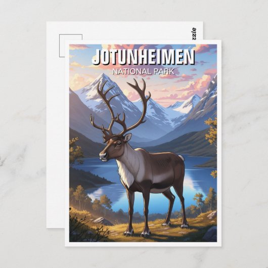 Reindeer im Jotunheimen-Nationalpark Norwegen Postkarte (Vorne/Hinten)