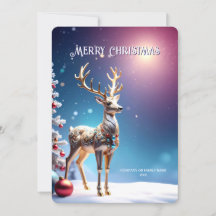 Reindeer Jewels Christmas Holiday Card