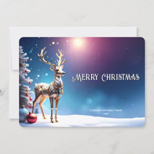 Reindeer Jewels Christmas Holiday Card Feiertagskarte (Vorderseite)