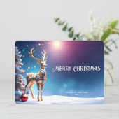 Reindeer Jewels Christmas Holiday Card Feiertagskarte (Stehend Vorderseite)