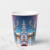 Reindeer Jewels Weihnachts-Weihnachtszeitpapier Cu Pappbecher (Vorderseite)