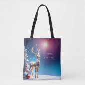 Reindeer Jewels Weihnachtsfeiertag Tote Tasche (Vorderseite)