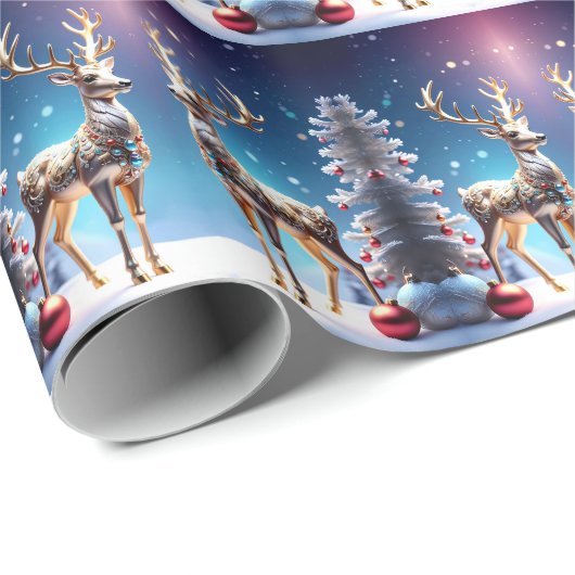 Reindeer Jewels Weihnachtswrapping Paper Geschenkpapier (Rolleneckpunkt)