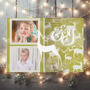 Reindeer Joy Holiday Foto Card Feiertagskarte