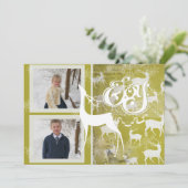 Reindeer Joy Holiday Foto Card Feiertagskarte (Stehend Vorderseite)