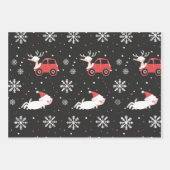 Reindeer Joyride Snowflake Christmas Wrap Geschenkpapier Set (Vorderseite 3)