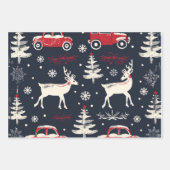 Reindeer Joyride Snowflake Christmas Wrap Geschenkpapier Set (Vorderseite 2)