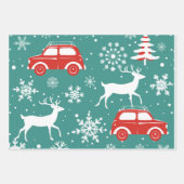 Reindeer Joyride Snowflake Christmas Wrap Geschenkpapier Set (Vorderseite)