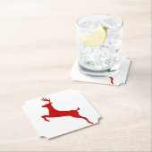 Reindeer Jump Weihnachts Rote Silhouette Cooler Untersetzer (Vor Ort)