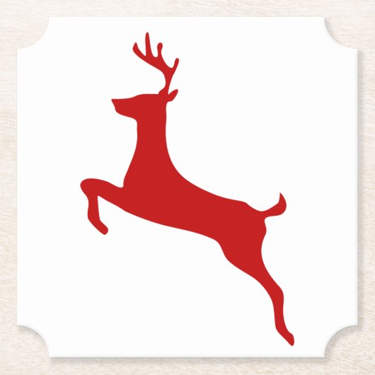 Reindeer Jump Weihnachts Rote Silhouette Cooler Untersetzer (Vorderseite)