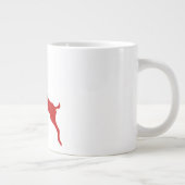 Reindeer Jump Weihnachts Rote Silhouette Zwei-Tone Jumbo-Tasse (Rechts)