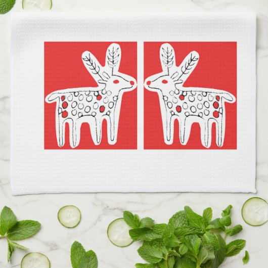 Reindeer Kiss Geschirrtuch (Gefaltet)