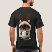 Reindeer Kitten with Hot Cocoa T-Shirt (Rückseite)