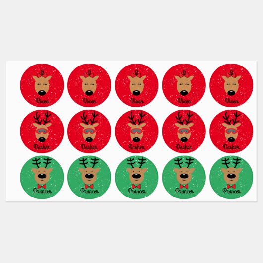 Reindeer Labels Etiketten (Blatt)