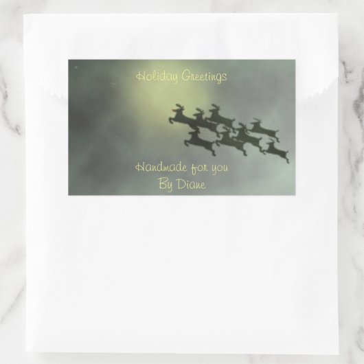 Reindeer Labels Rechteckiger Aufkleber (Tasche)