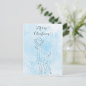 Reindeer Light Blue Lined Winter Weihnachten (Stehend Vorderseite)