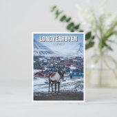 Reindeer Longyearbyen Svalbard Norwegen Postkarte (Stehend Vorderseite)