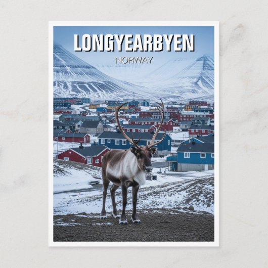 Reindeer Longyearbyen Svalbard Norwegen Postkarte (Vorderseite)