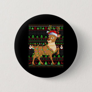 Reindeer Lover Family Matching Ugly Reindeer Chris Button