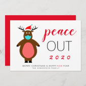 Reindeer Mask Peace Out 2020 Weihnachten (Vorne/Hinten)