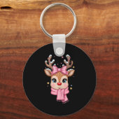 Reindeer Merry Christmas Cute Girl Women Kids Tank Schlüsselanhänger (Vorderseite)