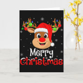 Reindeer Merry Christmas Family Men Women Kids Xma Karte (Gelbe Blume)